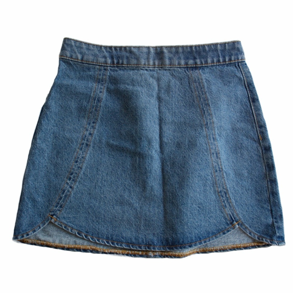pacsun scalloped skirt medium wash